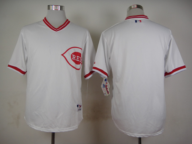 Men MLB Cincinnati Reds blank white jerseys->cincinnati reds->MLB Jersey